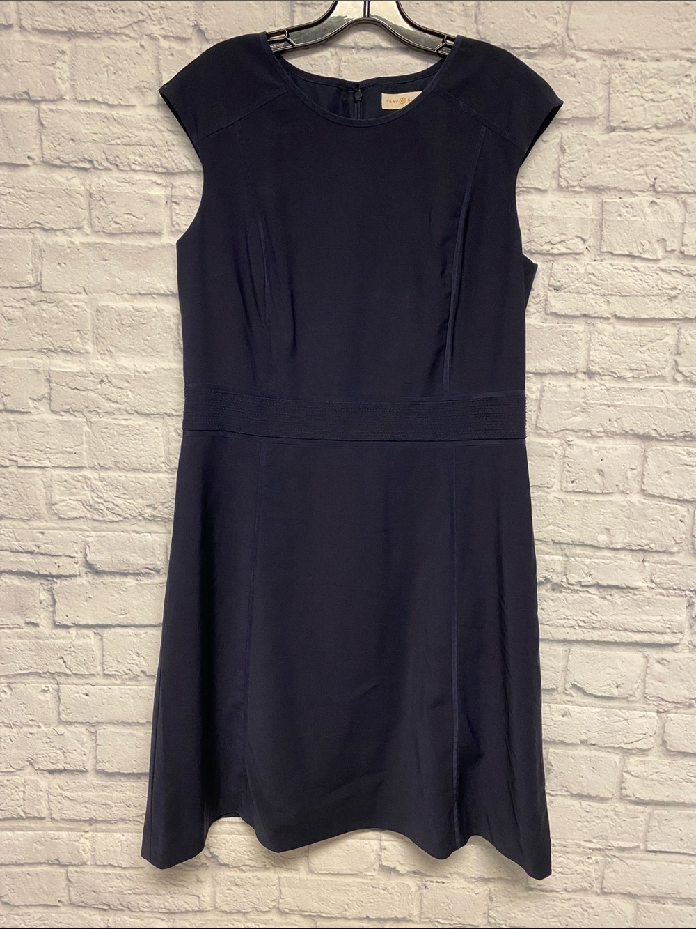 Tory Burch Navy Wool A-line Dress 14, fits like 10 or 12